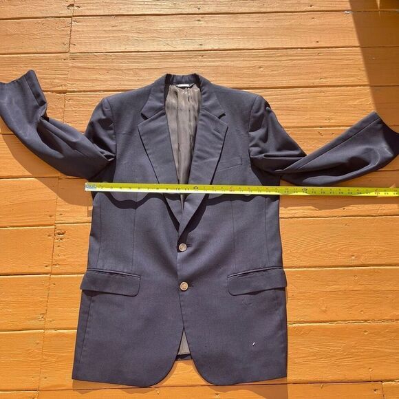 Burberry Suit Jacket Blazer Size 42R Mens Navy Blue Wool Single Vent 2 Button - Picture 5 of 15